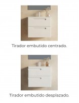 Mueble de baño Avila Dos París detalle tirador centrado ó desplazado