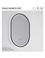 Mueble de baño con patas y lavabo resina detalle espejo ovalado