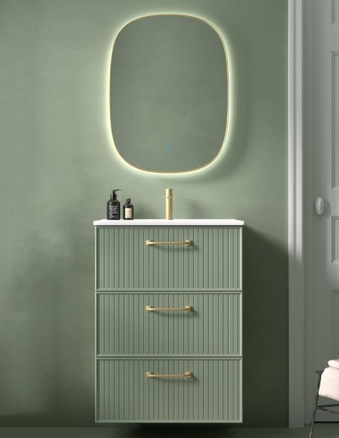 Mueble baño 3 cajones suspendidos acabado 55