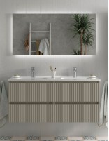 Conjunto de baño suspendido 120 cm. gris mate
