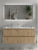 Conjunto de baño suspendido 120 cm. - lavabo doble seno KIRA de Salgar