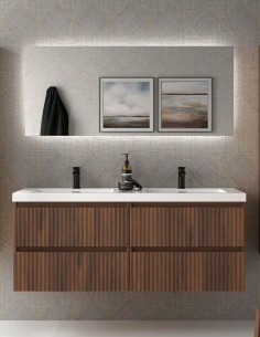 Conjunto de baño suspendido 140 cm. - lavabo carga mineral KIRA de Salgar 2