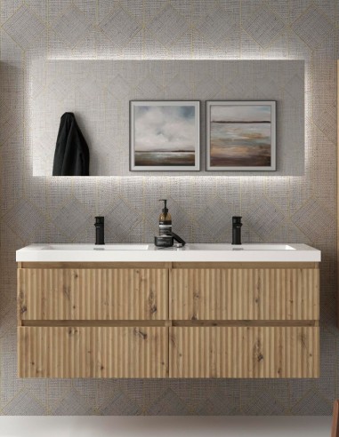 Conjunto de baño suspendido 140 cm. - lavabo carga mineral KIRA de Salgar
