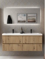 Conjunto de baño suspendido 140 cm. - lavabo carga mineral KIRA de Salgar