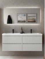Conjunto de baño suspendido 140 cm. blanco