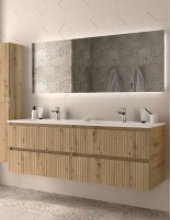 Conjunto de baño suspendido 160 cm. roble montana
