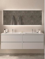 Conjunto de baño suspendido 160 cm. blanco mate