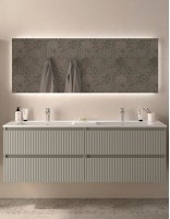 Conjunto de baño suspendido 160 cm. gris mate