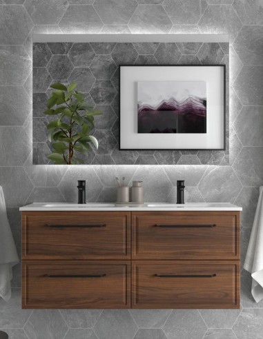 Conjunto de baño clásico 120 cm. nogal maya