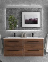 Conjunto de baño clásico 120 cm. nogal maya