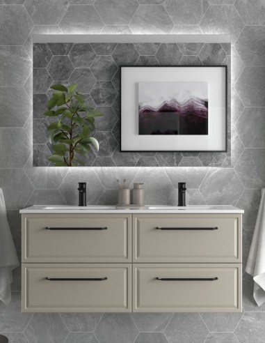 Conjunto de baño clásico 120 cm. gris mate