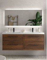 Conjunto de baño clásico 140 cm. nogal
