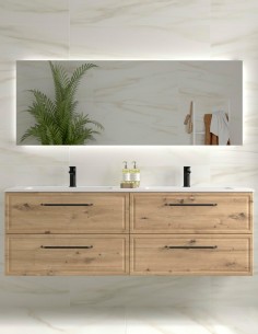 Conjunto de baño clásico 160 cm. - lavabo carga mineral RUNA de Salgar 2