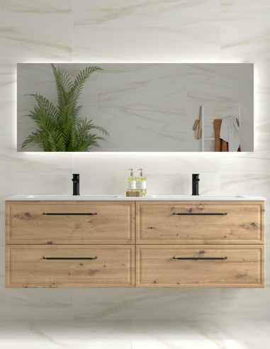 Conjunto de baño clásico 160 cm. roble