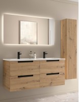 Conjunto de baño moderno 120 cm. roble áfrica