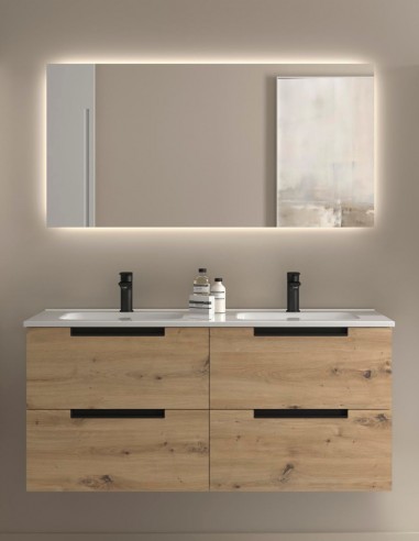Conjunto de baño moderno 120 cm. - lavabo encastrado LENI de Salgar