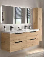 Conjunto de baño moderno 140 cm. roble