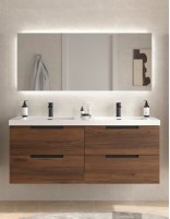 Conjunto de baño moderno 140 cm. nogal