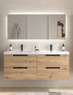 Conjunto de baño moderno 140 cm. - lavabo encastrado LENI de Salgar