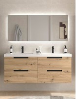 Conjunto de baño moderno 140 cm. - lavabo encastrado LENI de Salgar