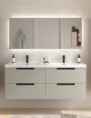 Conjunto de baño moderno 140 cm. gris