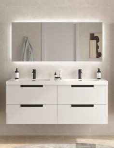 Conjunto de baño moderno 140 cm. - lavabo encastrado LENI de Salgar 2