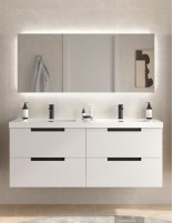 Conjunto de baño moderno 140 cm. blanco