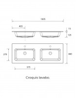 Conjunto de baño moderno 160 cm. croquis lavabo
