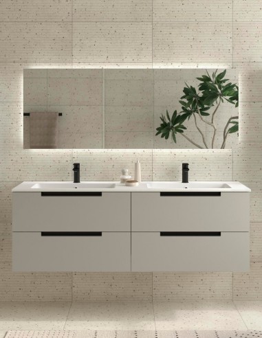 Conjunto de baño moderno 160 cm. gris