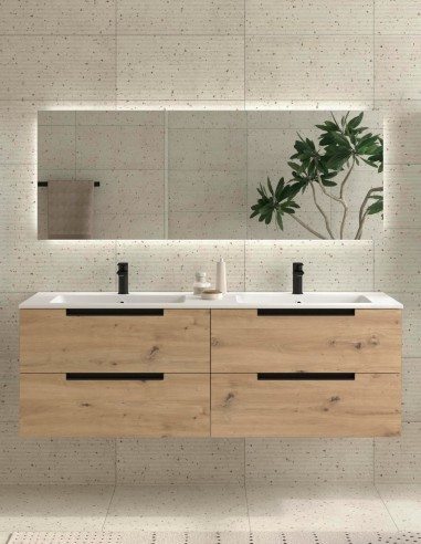 Conjunto de baño moderno 160 cm. - lavabo carga mineral LENI de Salgar