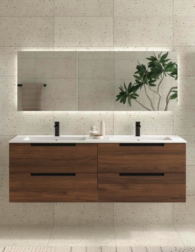 Conjunto de baño moderno 160 cm. nogal