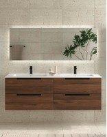 Conjunto de baño moderno 160 cm. nogal