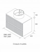 Conjunto de baño sobre encimera + lavabo croquis