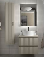 Conjunto de baño sobre encimera + lavabo 60 gris mate