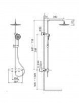 Columna de ducha - cromo BAMBÚ de Lluvibath croquis