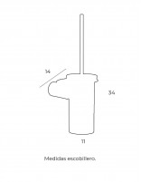 Escobillero pared negro medidas