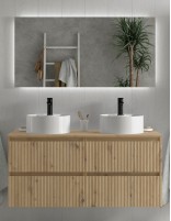 Conjunto sobre encimera 120 - 140 cm. + 2 lavabos KIRA de Salgar