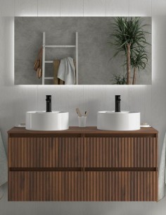 Conjunto sobre encimera 120 - 140 cm. + 2 lavabos KIRA de Salgar 2