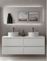 Conjunto sobre encimera 120 - 140 cm. blanco