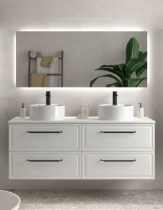 Conjunto de baño clásico 120 - 140 cm. + lavabos sobre encimera RUNA de Salgar