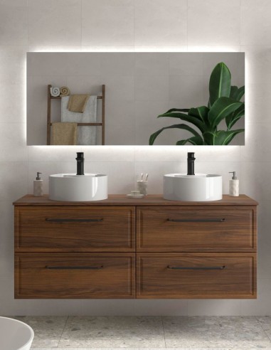 Conjunto de baño clásico 120 - 140 cm. nogal
