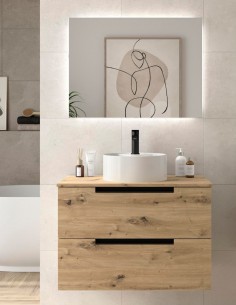 Conjunto de baño moderno sobre encimera + lavabo LENI de Salgar