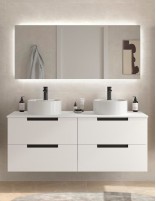 Conjunto de baño moderno 120 - 140 cm. blanco mate