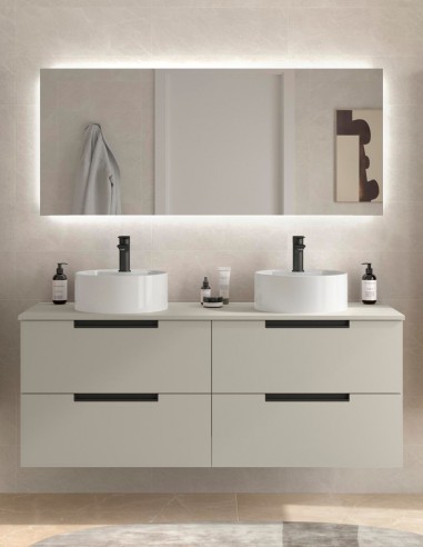 Conjunto de baño moderno 120 - 140 cm. gris mate