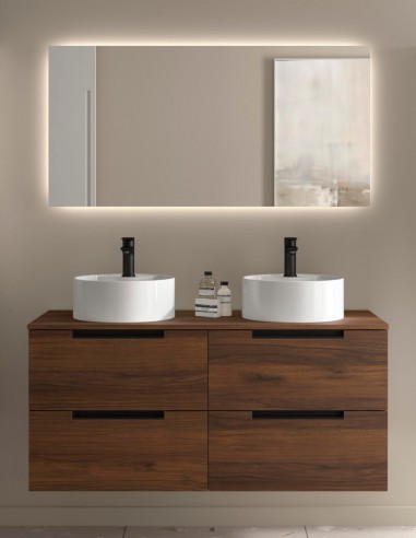 Conjunto de baño moderno 120 - 140 cm. nogal maya