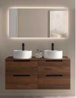 Conjunto de baño moderno 120 - 140 cm. nogal maya