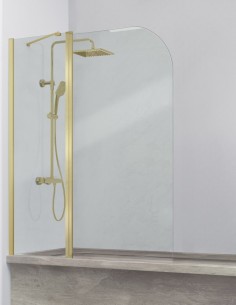 Mampara una hoja + fijo oro - bañera serie Rita de Kassandra
