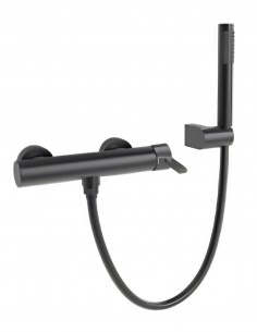 Conjunto de ducha monomando - black gun metal BAMBÚ de Lluvibath