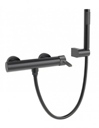 Conjunto de ducha monomando - black gun metal BAMBÚ de Lluvibath