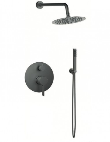 Conjunto de ducha empotrado - black gun metal BAMBÚ de Lluvibath